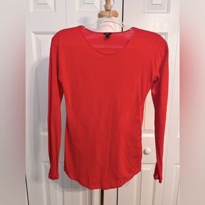 J. Crew red cotton/linen long sleeve tee Size XS